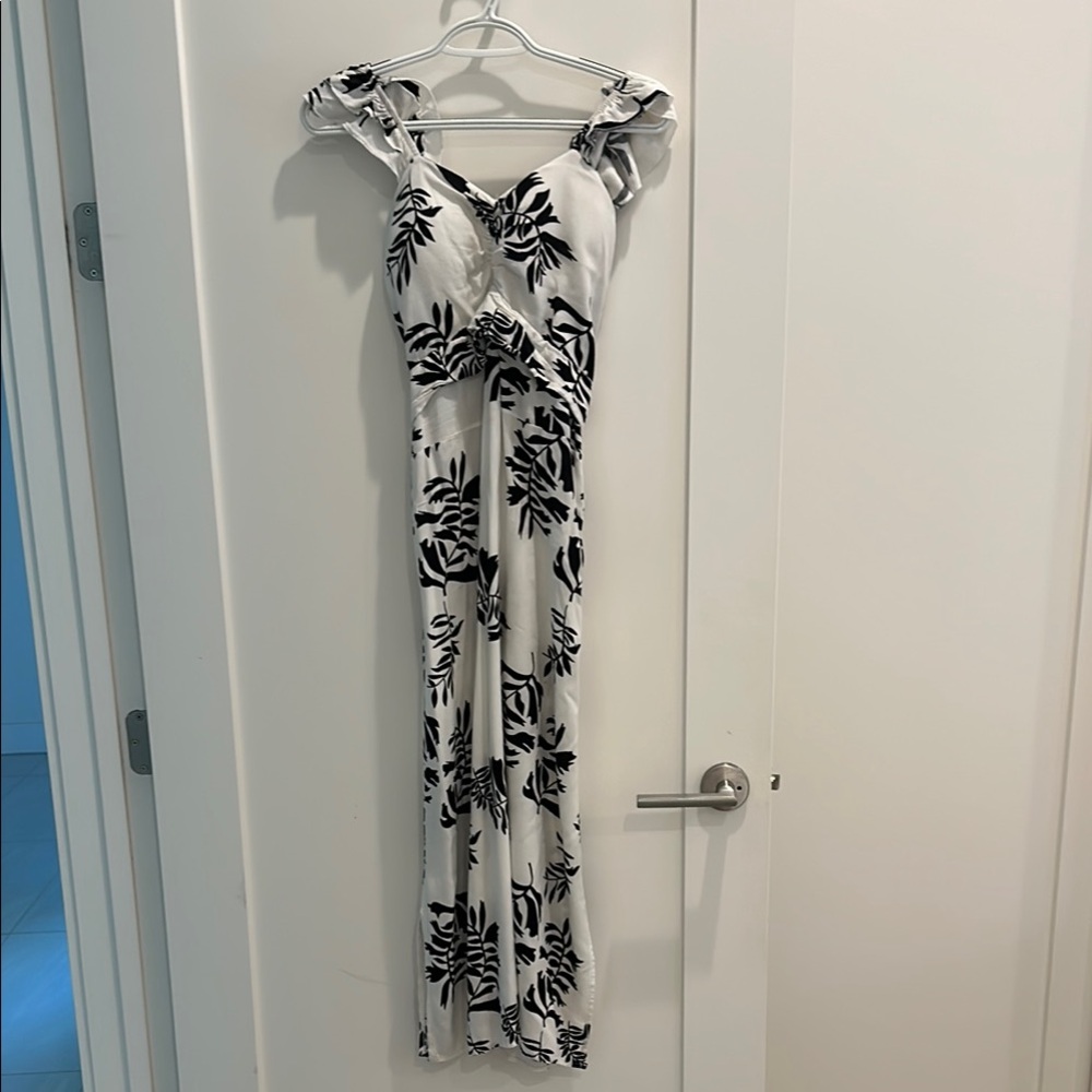 Elegant Black and White Floral Dress never used